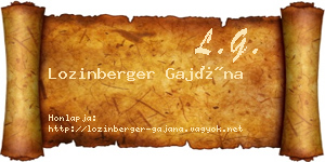 Lozinberger Gajána névjegykártya